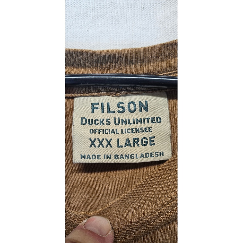 Filson Ducks Unlimited Graphic T-Shirt Mens 3XL Brown Long Sleeve Duck Hunt Tee